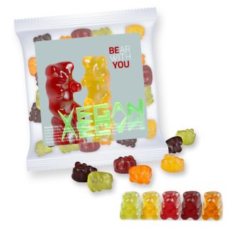 Gummy bears without gelatine (vegan), ca. 30g, express maxi bag with label