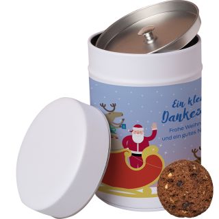 Cookie Schoko-Haselnuss (vegan), ca. 100g, Metalldose Maxi