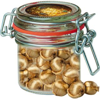 Goldnüsse Bonbons (vegan), ca. 60g, Bonbonglas Mini