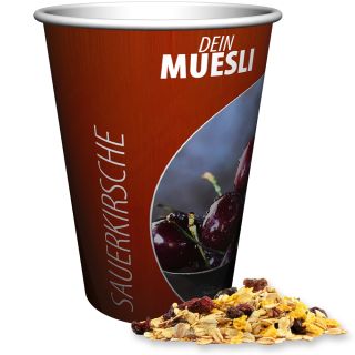 Müsli Sauerkirsche (vegan), ca. 50g, Snackbecher Maxi