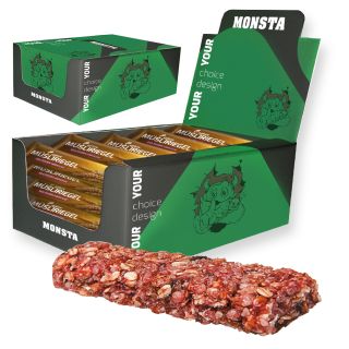Müsliriegel Multikorn-Himbeere (vegan), 25 Stück, 750g, Displaybox Maxi
