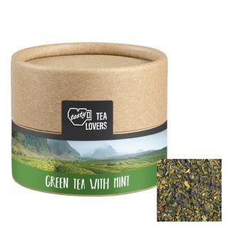 Grüner Tee mit Minze, ca. 10g, Kraftpapierdose Mini