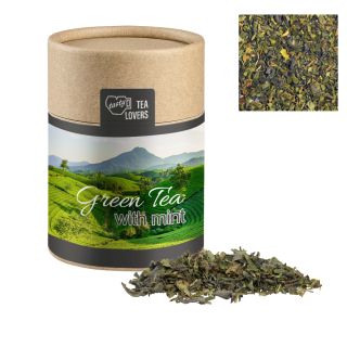 Grüner Tee mit Minze, ca. 30g, Kraftpapierdose Midi