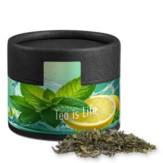 Grüner Tee mit Minze, ca. 10g, Kraftpapierdose Mini schwarz