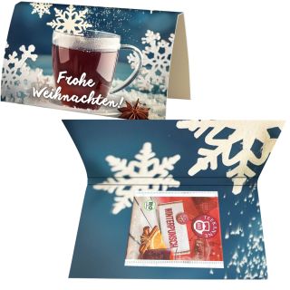 Tea bag winter punch, 2,25g, express promotional card A6 folded with print