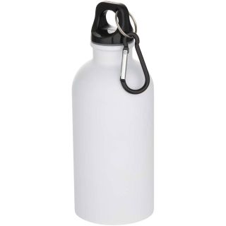 Oregon 400 ml matte RCS recycled single wall stainless steel water bottle with carabiner