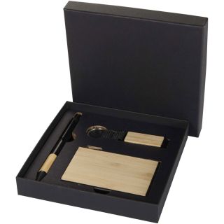 Minka Set mit Kugelschreiber aus RCS Recycling-Aluminium, Schlüsselanhänger und RFID-Kartenhalter