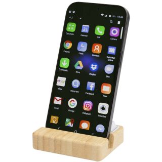 Algol Smartphonehalterungaus recyceltem Kunststoff mit Fidget-Toy mit Bambusdetails
