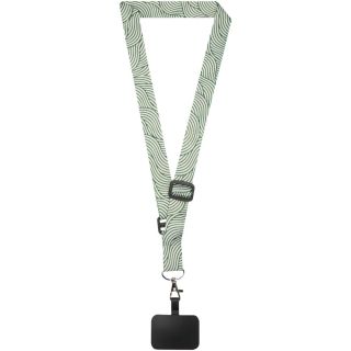Lyra Verstellbares Lanyard aus RPET mit Telefonhalterung und Sublimationsdruck
