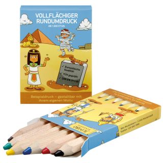 colored jumbo pencils, Made in EU, FSC®, incl. all around printing, set of 6