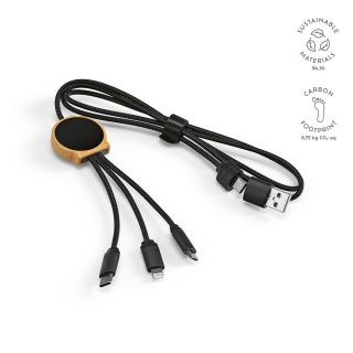 Asimov 5-in-1 Cable Bamboo and rPET. Backlit logo.
