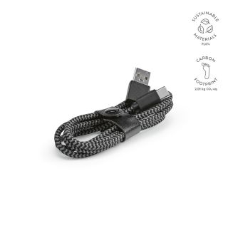 Leibniz Kabel aus rPET. 1 m. USB-C auf USB-A. Schnellladefunktion