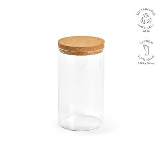 Magritte 1000 Canister Borosilicate Glass 1015ml. Cork lid