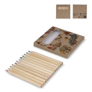 12 colouring pencils in kraft box