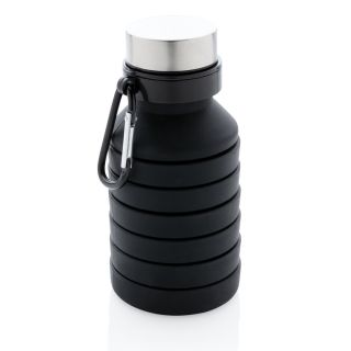 Leakproof collapsible silicone bottle with lid