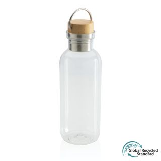 RCS RPET bottle with bamboo lid and handle