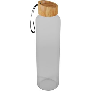 SCX.design D21 550 ml Borosilikat Glasflasche mit recycelter Silikonhülle und Bambusdeckel