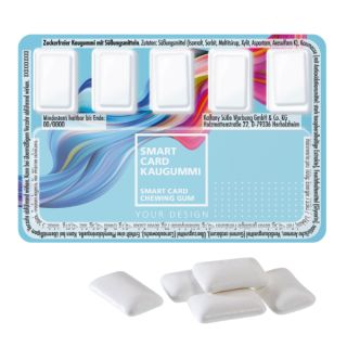 Smart card with gum